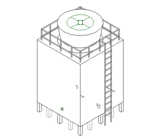 机械设备-逆流冷却塔 - 矩形_图1