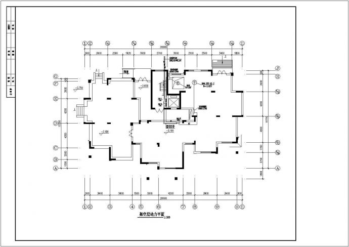 北方某小区高层住宅楼全套电气CAD设计图纸(含机房层消防平面图)_图1