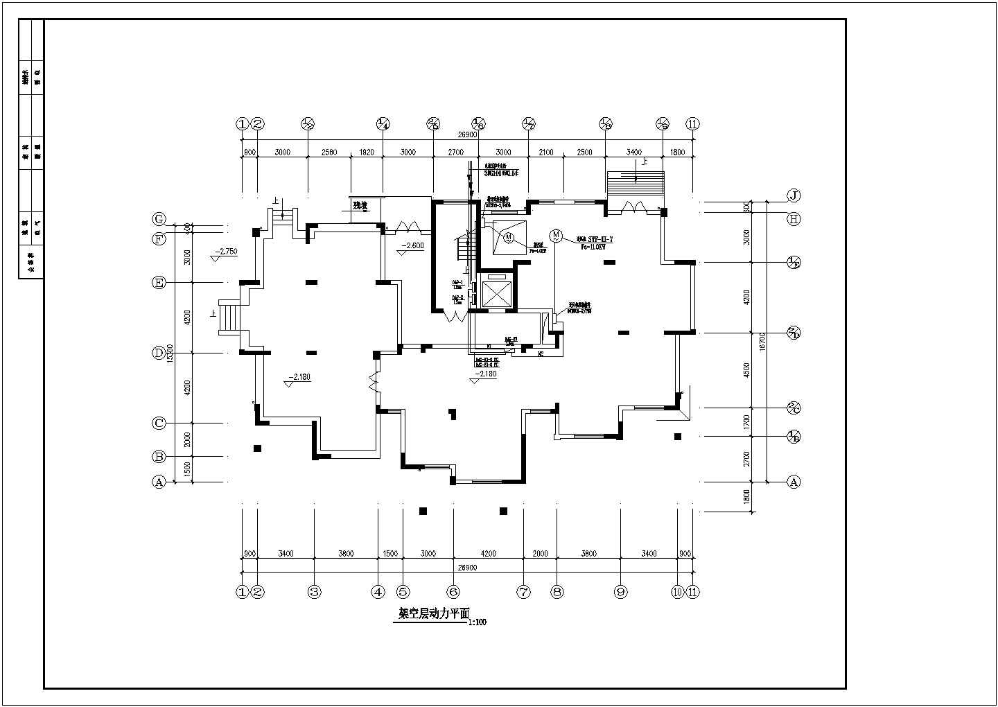 北方某小区高层住宅楼全套电气CAD设计图纸(含机房层消防平面图)
