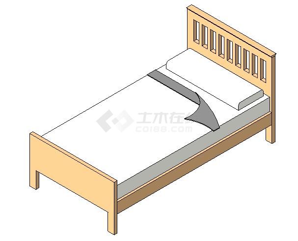 家具-3D-床-单人床——夏克尔式