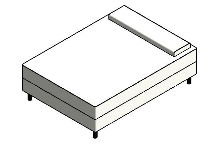 家具-3D-床-双人床 - 标准_图1