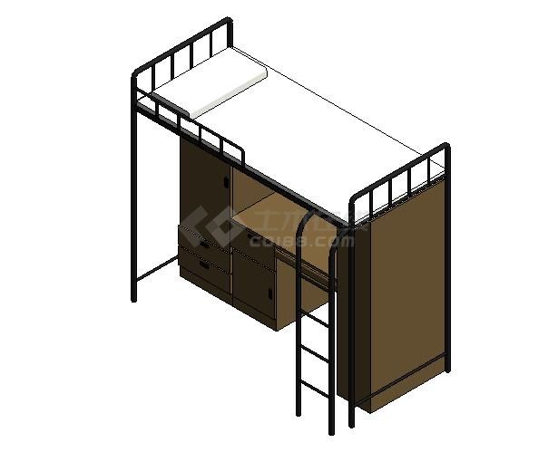 家具-3D-床-学生宿舍组合家具