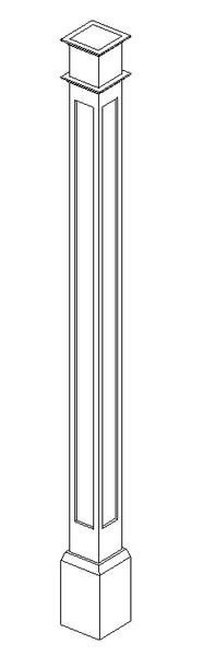 某木廊柱装饰柱设计图纸_图1