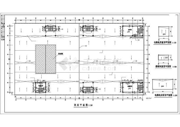商场平面建筑设计cad图，共6张-图一
