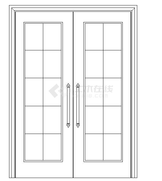  门-普通门-平开门-双扇-双面嵌板木门4