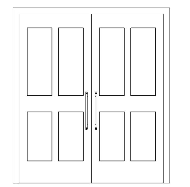  门-普通门-平开门-双扇-双面嵌板木门3_图1