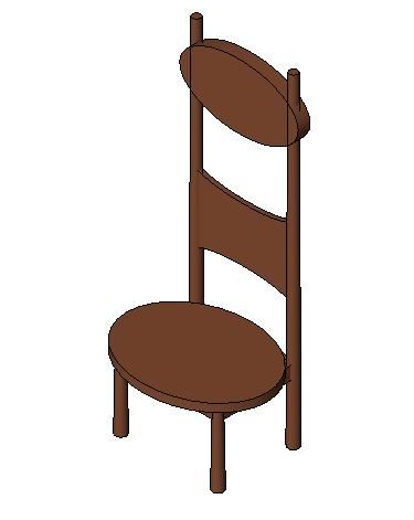 家具-3D-桌椅-椅子-高背木椅