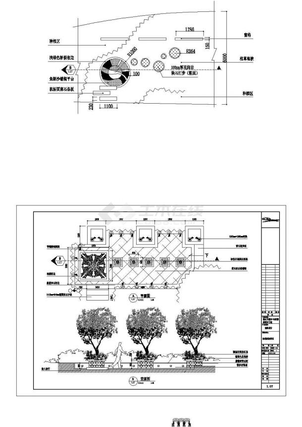 某别墅标准树池设计cad图(含平面图)-图一
