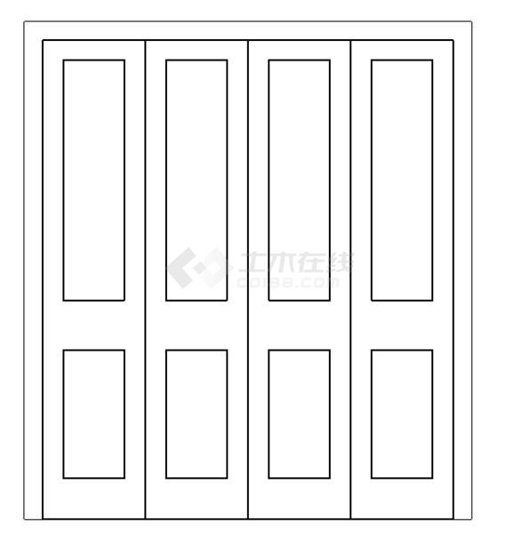  门-普通门-折叠门-4块嵌板