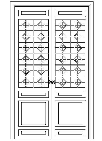  门-装饰门-中式-中式双扇门2