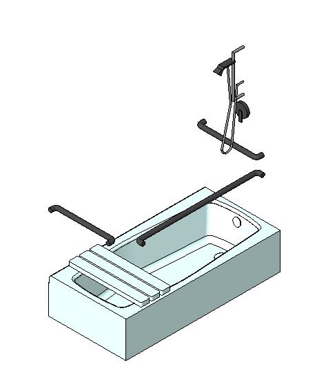  卫浴-无障碍卫浴-浴缸-无障碍浴盆-3D_图1