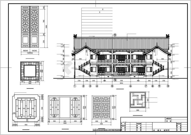 358平米2层砖混结构独栋别墅全套建筑设计CAD图纸-图二
