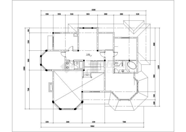 380平米左右2层砖混结构单体别墅平立面设计CAD图纸-图一