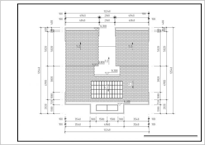 230平米左右2层砖混结构单体别墅平立剖面设计CAD图纸_图1