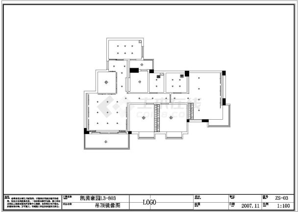 现代米黄风格住宅装修cad施工图附效果图-图一