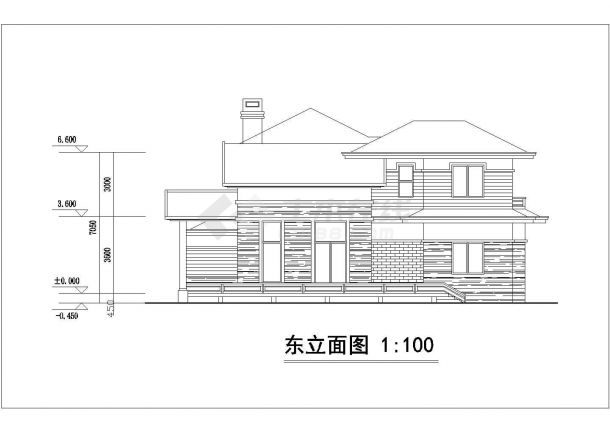 平湖市某现代化村镇330平米2层砖混结构单体别墅建筑设计CAD图纸-图一