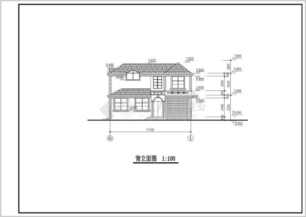 衡水市某村镇218平米2层砖混结构单体别墅平立面设计CAD图纸-图一