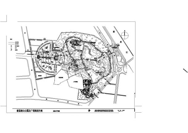 新昌鼓山公园及广场景观规划方案设计cad图(含总平面图)-图一