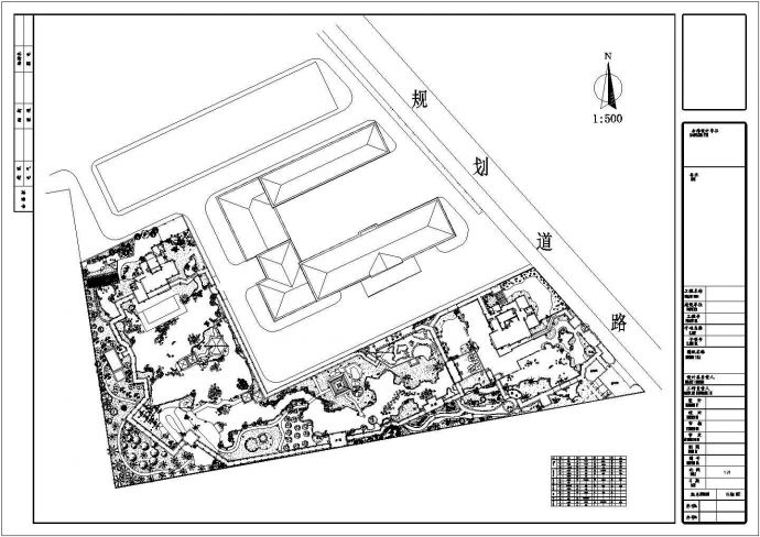 别墅大庭院景观规划设计图总平面图 （dwg格式）_图1