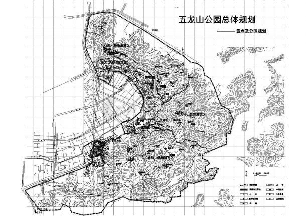 温岭五龙山公园景观规划设计cad图(含总平面图)-图二