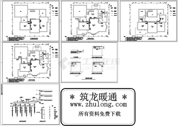 某三层别墅地源热泵设计CAD图纸-图一