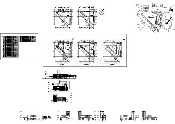 某2层现代小区售楼处建筑设计cad全套方案图【含SU模型图，含效果图】-图一