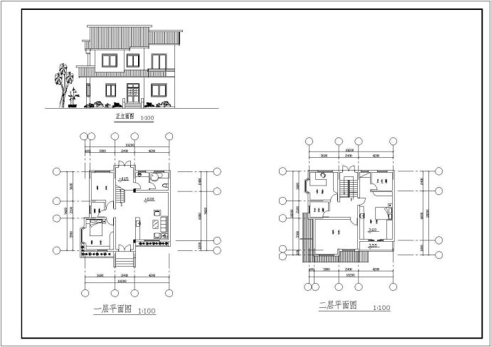 独栋高档别墅户型CAD施工设计图_图1