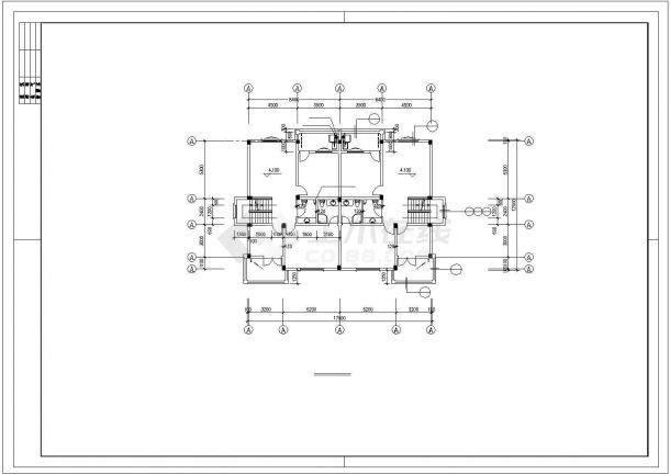 高档别墅户型CAD施工平面图-图一