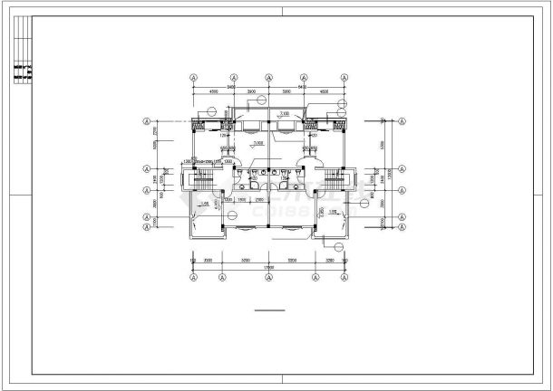 高档别墅户型CAD施工平面图-图二
