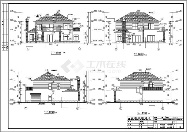 333平米2层框架结构单体别墅全套建筑设计CAD图纸-图一