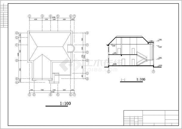 厦门某村镇246平米2层混合结构单体别墅平立剖面设计CAD图纸-图一