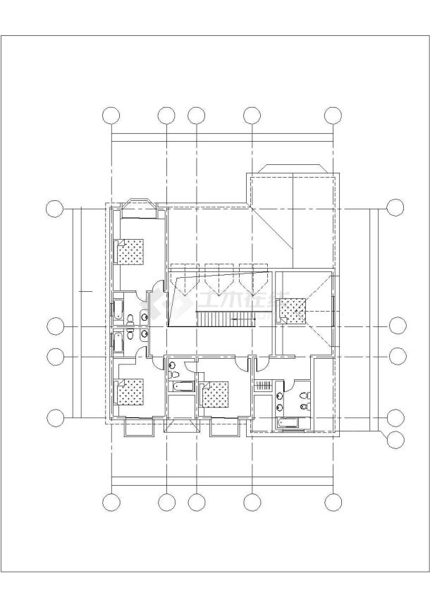 220-260平米左右三栋2-3层砖混结构单体别墅平立剖面设计CAD图纸-图一