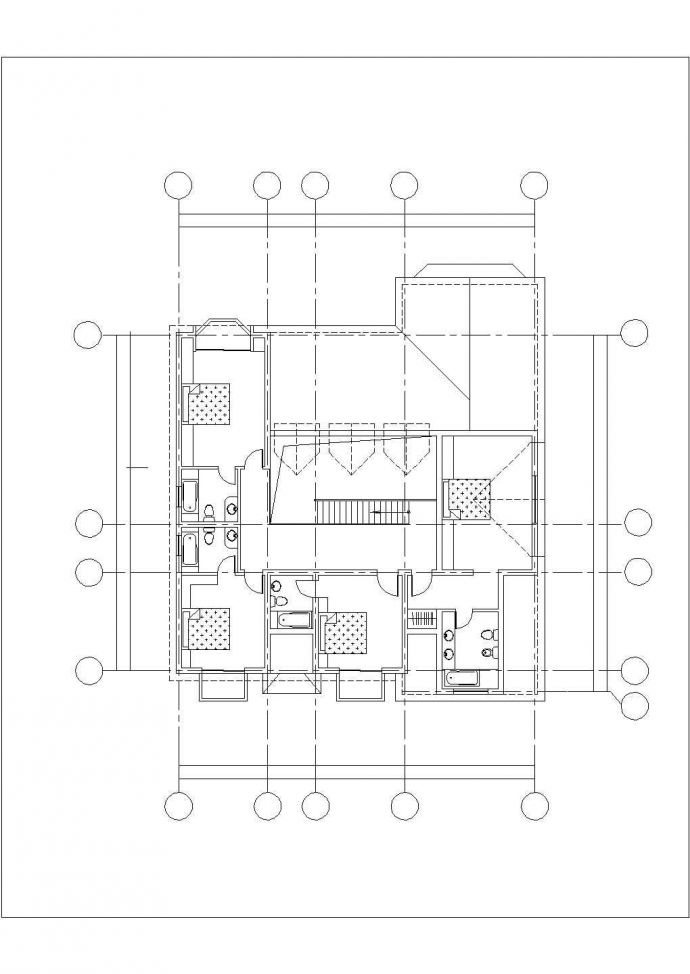 220-260平米左右三栋2-3层砖混结构单体别墅平立剖面设计CAD图纸_图1