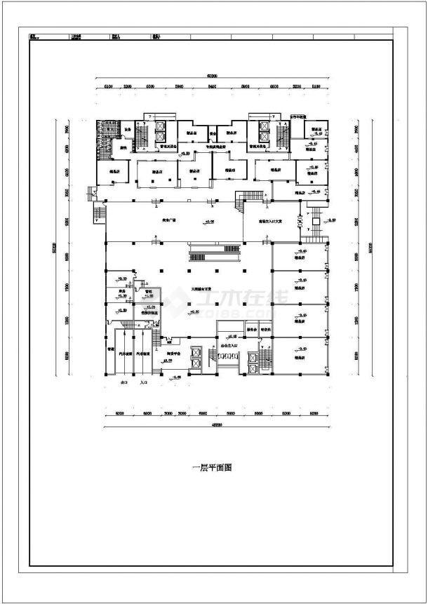 商场建筑方案CAD施工图纸-图二