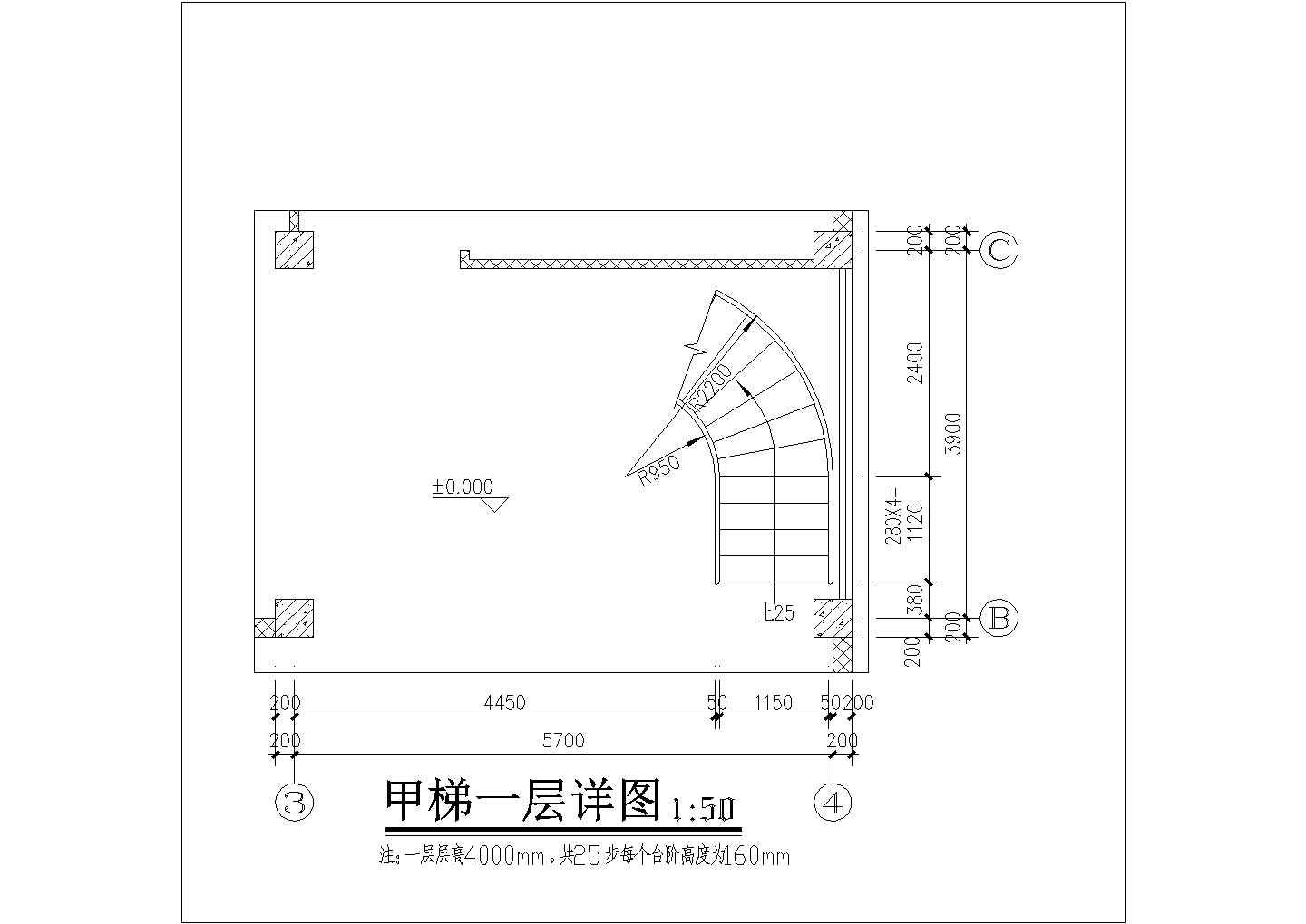 青岛市某村镇366平米3层框混结构乡村别墅全套建筑设计CAD图纸