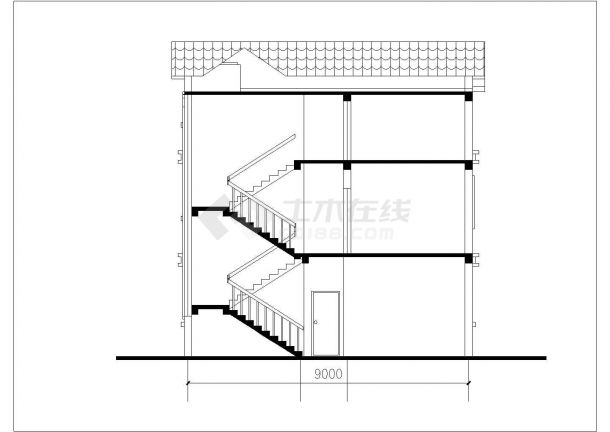 太原市某村镇420平米3层框混结构单体别墅全套平立剖面设计CAD图纸-图一