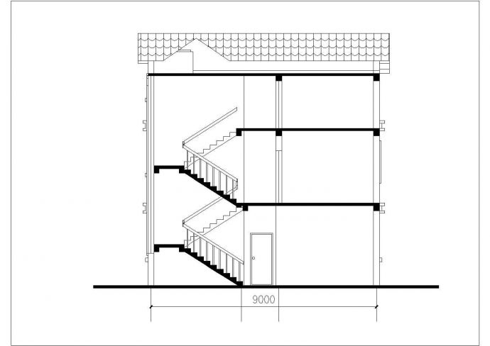 太原市某村镇420平米3层框混结构单体别墅全套平立剖面设计CAD图纸_图1