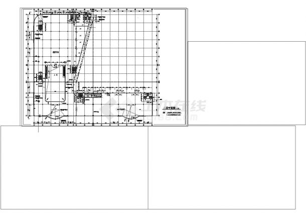 大型商业广场建筑设计施工cad图纸-图二