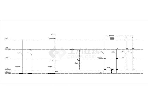 乐山市某村镇3层砖混乡村别墅给排水系统设计CAD图纸-图一