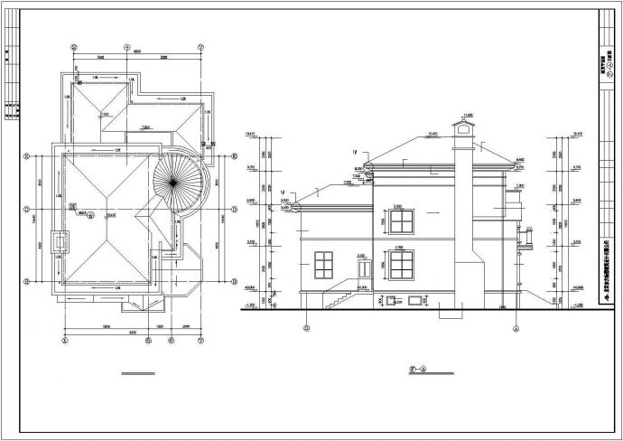 425平米3层砖混结构乡村别墅全套建筑设计CAD图纸（含地下室）_图1