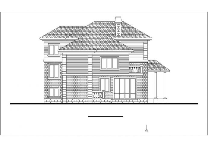 连云港某现代化村庄326平米3层框混结构单体别墅平立面设计CAD图纸_图1