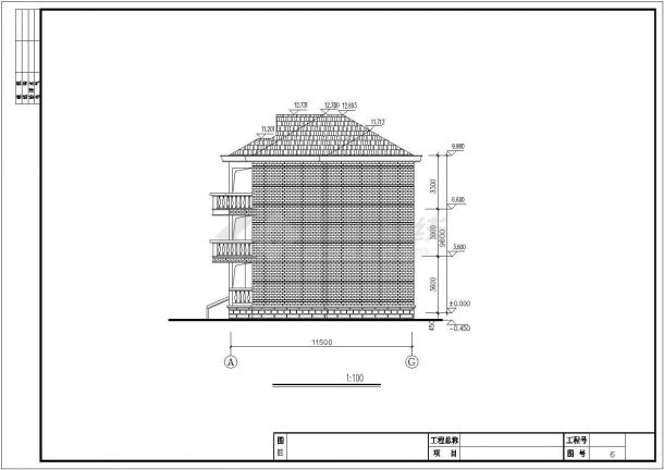 广安市某村镇占地140平米3层砖混结构乡村别墅建筑设计CAD图纸-图一