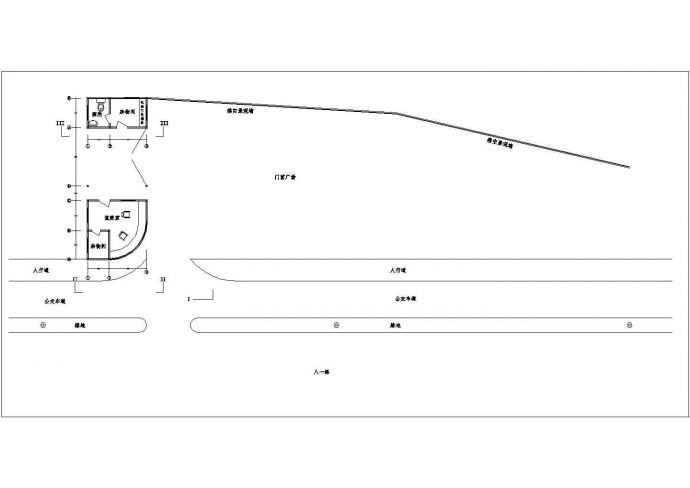 苏州市某湿地公园检票入口大门建筑设计CAD图纸_图1