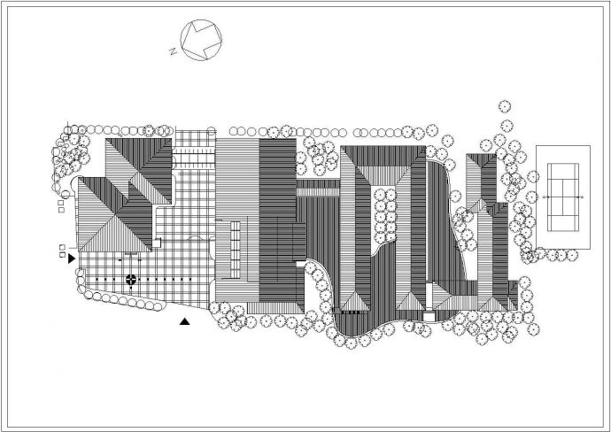 某旅馆建筑设计cad单体方案图_图1