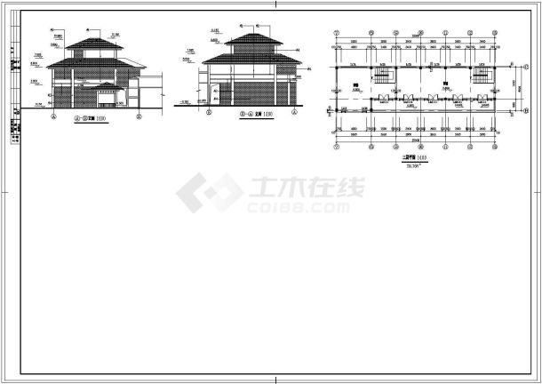 某商业街设计施工cad图纸-图一