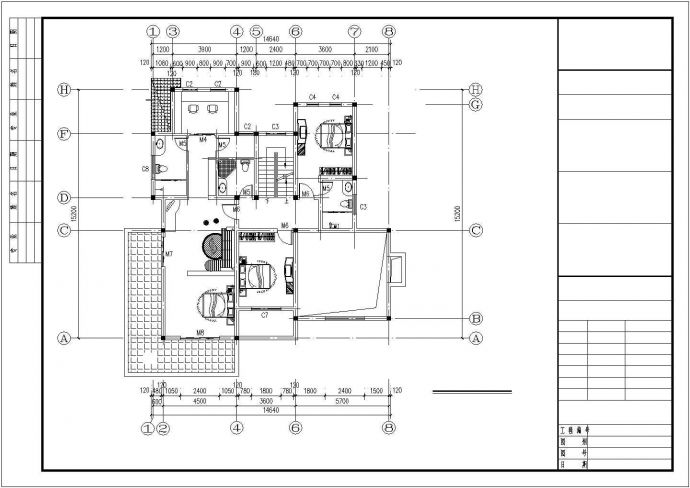 西安市某村镇占地204平米3层砖混结构乡村别墅建筑设计CAD图纸_图1