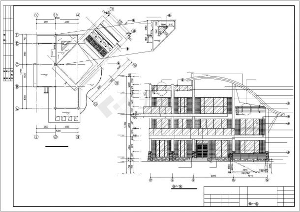 泉州市某村镇395平米3层砖混结构乡村别墅建筑设计CAD图纸-图二