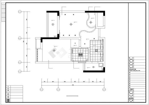 1室1厅：长7.5米 宽7.2米 精装房装修方案【原始平面 平面布置 天花布置 地面铺装及索引 卧室客厅的2个立面 客厅卧室效果各1张】CAD图纸-图一