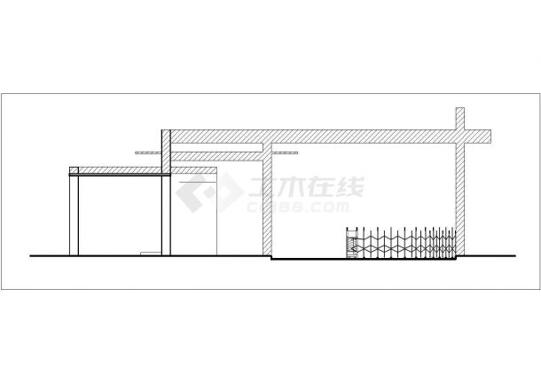 某幼儿园占地20平米单层框架结构门卫室建筑CAD设计图纸-图二