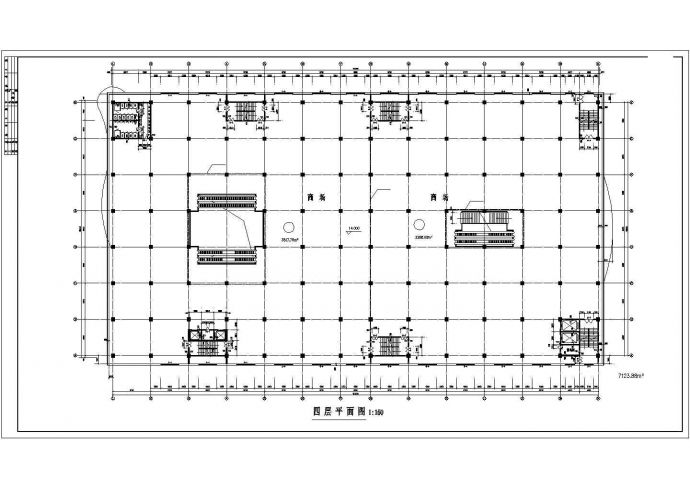 石首市某五层商场平面建筑CAD布置图_图1